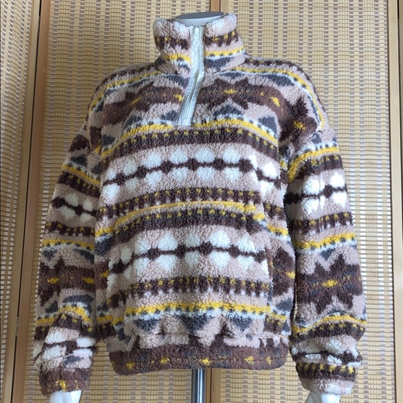 Offline By Aerie Quarter Zip Fleece Pullover Antique Rose Size Small - Picture 2 of 6